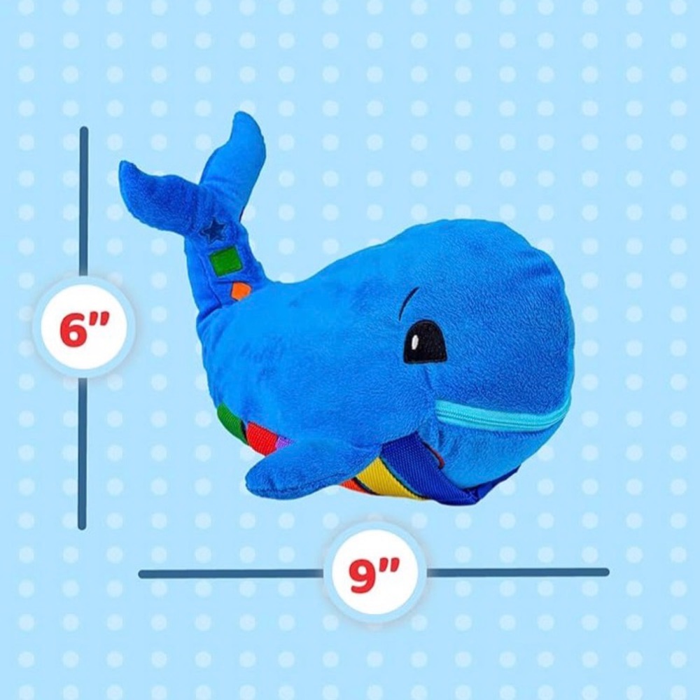 Buckle Toys Blue Plush Whale Stuffed Animal - Kids Toy - Picture 8 of 9